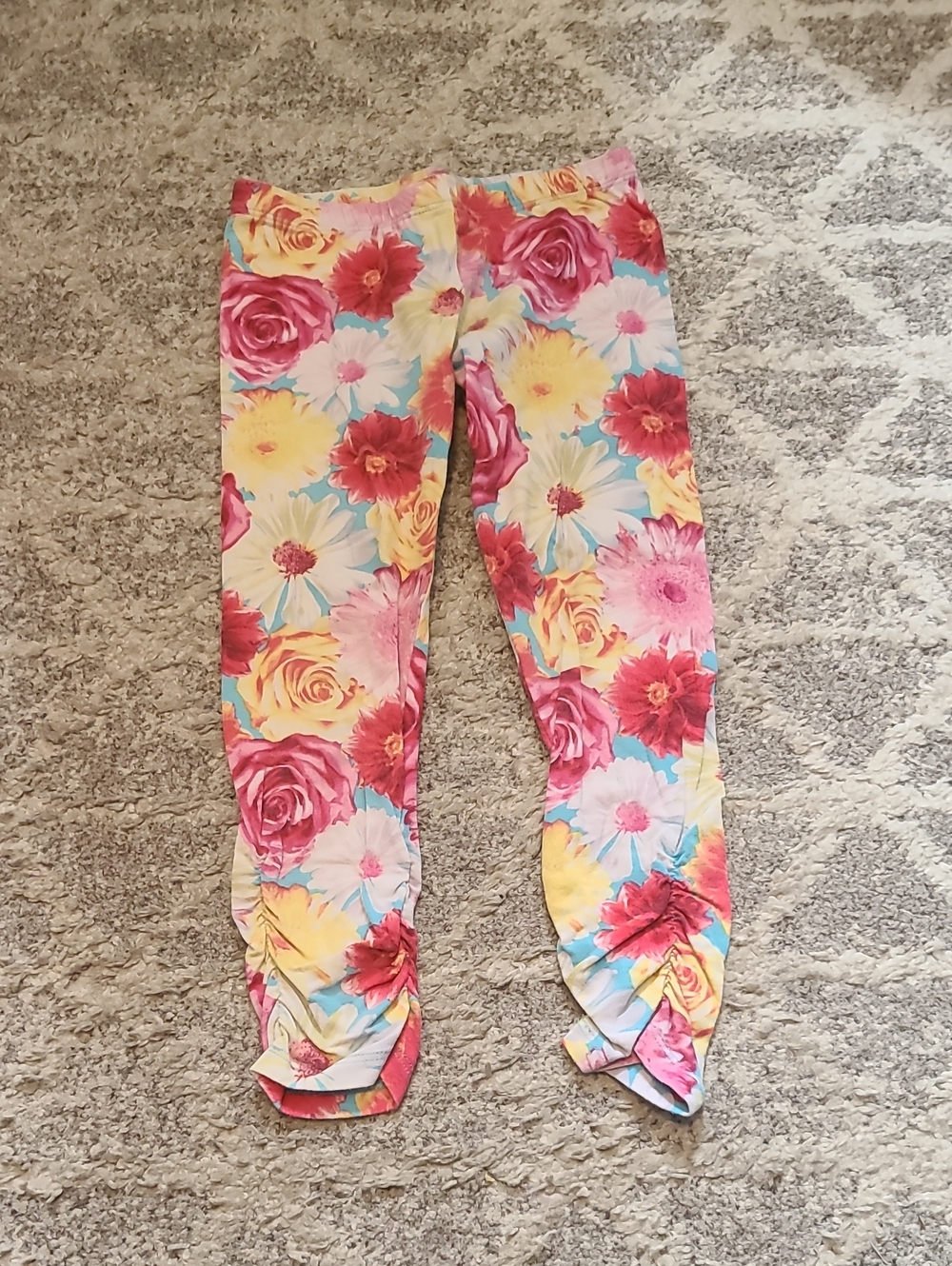 10 for $25 - The Children's Place Girls Small 5/6 Pink & Yellow Floral Pants